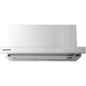 Hota incorporabila Heinner telescopica HTCH-MD600IX, Putere de absorbtie 630 m3/h, Clasa C, 2 trepte de viteza, Iluminare LED, 60 cm, Inox