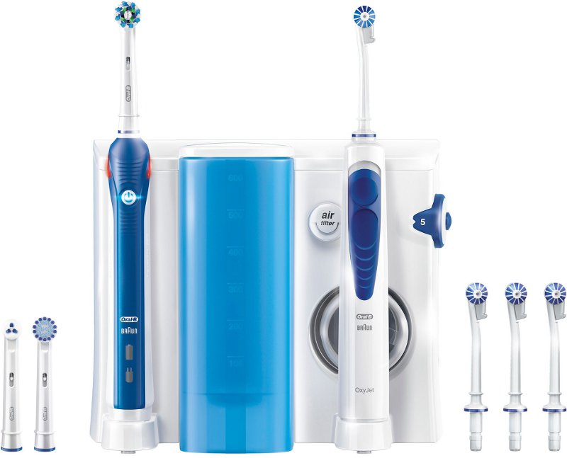 Oral-B Periuta de dinti electrica PRO 2 2000 Cross Action + Irigator bucal Oral-B, Alb