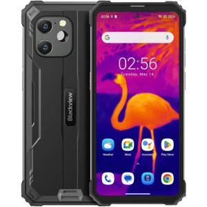 Smartphone Blackview BV8900, Camera termica FLIR Lepton, Baterie 10.380 mAh, Ecran FHD+ 120Hz, 16GB RAM (8GB + 8GB extensibili), 256GB flash, Dual SIM, 4G Rugged Phone, Black
