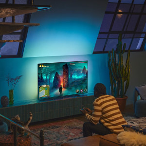 Philips Smart TV 65OLED718/12 Seria OLED718/12 164cm 4K UHD HDR Ambilight pe 3 laturi