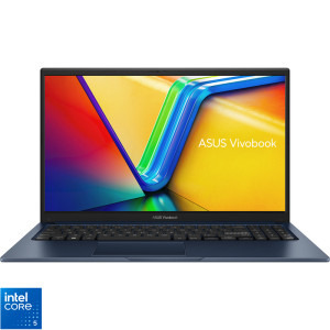 Laptop ASUS 15.6 Vivobook 15 X1504VA, FHD, Procesor Intel® Core™ 5 120U (12M Cache, up to 5.00 GHz), 8GB DDR5, 512GB SSD, Intel Graphics, No OS, Quiet Blue