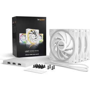 be quiet! LIGHT WINGS White RGB 120mm PWM High-Speed Three Fan Pack