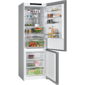 Bosch KGN49LBCF, 440 L, NoFrost, PerfectFit, Iluminare LED, Clasa C, 203 cm, Sticla neagra