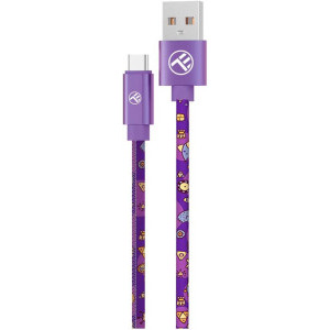 Cablu de date / adaptor Tellur Graffiti USB Male la USB-C, 1m, Purple, amperaj maxim suportat 3A