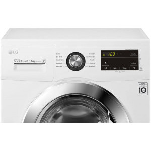LG F4J3TM5WE, Spalare 8 kg, Uscare 5 kg, 1400 RPM, Clasa E, Direct Drive, Smart Diagnosis, Alb