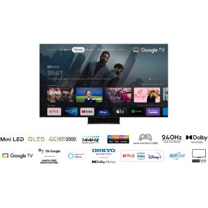 TCL Smart TV Mini LED 85C845 Seria C845 215cm negru 4K UHD HDR