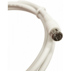 Schrack Cablu coaxial S4H, 2xF-Quick >90dB, alb, 1.5m