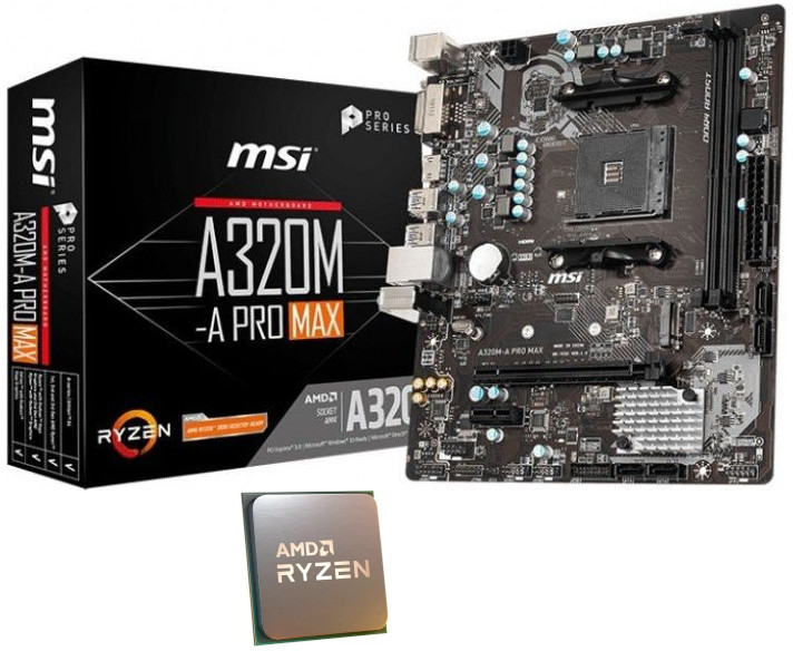 Procesor AMD Ryzen 3 1200AF 3.1GHz + Placa de baza MSI A320M-A PRO MAX (Starter KIT)