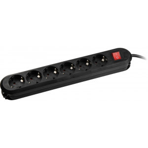 Bachmann SMART 381.152K, 6x Schuko, 5m, Black