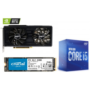 Palit GeForce RTX 3060 Dual LHR 12GB GDDR6 192-bit + Intel Comet Lake, Core i5 10400 2.9GHz box + Crucial P2 1TB PCI Express 3.0 x4 M.2 2280