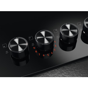 AEG HKB75453NB, 5 arzatoare, Aprindere electrica, Gratare fonta, Timer electronic, 75 cm, Negru