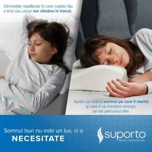 Suporto Set 4x perne cu suport cervical din spuma cu memorie pentru copii 12-16 ani