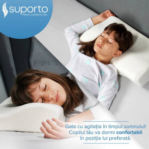 Suporto Set 4x perne cu suport cervical din spuma cu memorie pentru copii 12-16 ani