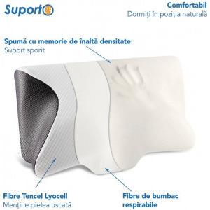 Suporto Set 2x perne ortopedice din spuma cu memorie, cu extensii