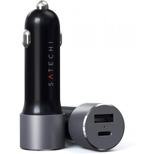 Incarcator auto Satechi ST-TCPDCCM, 72W, 1x UBS, 1x USB-C PD, Space Grey