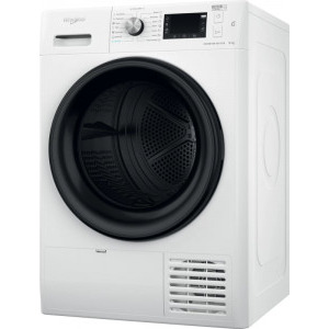 Whirlpool FFTM229X2BEE, Pompa de caldura, 9 kg, Clasa E, Inverter, FreshCare+, 6th Sense, Alb