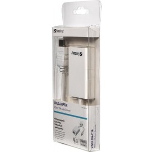 Sandberg 1x HDMI Male - 1x VGA Female + 1x Jack 3.5mm Female + 1x microUSB 2.0 Female alimentare, alb