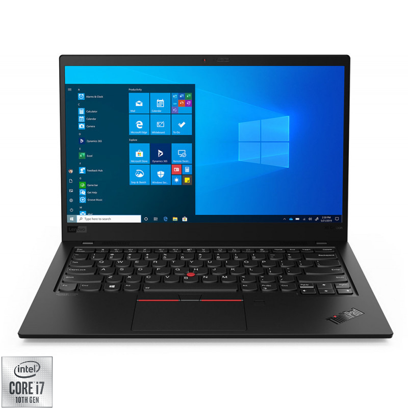 Ultrabook Lenovo 14'' ThinkPad X1 Carbon Gen 8, FHD Touch, Procesor Intel® Core™ i7-10510U (8M Cache, up to 4.90 GHz), 16GB, 512GB SSD, GMA UHD, 4G LTE,  Win 10 Pro, Black Paint