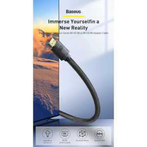 Baseus HD 8K, HDMI Male - HDMI Male, v2.1, 3m, negru