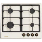 NobelTek NHBG-9746RBJ, Gaz, 4 arzatoare, Aprindere electrica integrata, Sistem de siguranta, Gratar fonta, 60 cm, Crem