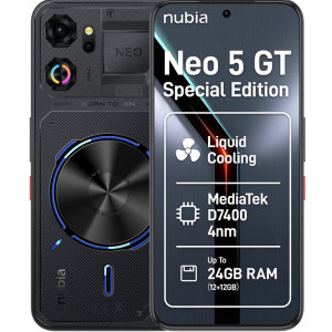 ZTE nubia Neo 5 GT Special Edition, 256GB, 12GB RAM, Dual SIM, 5G, Tri-Camera, Black Liquid