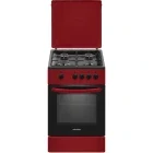 Aragaz NobelTek NLT 5551R/G1, Gaz, 4 arzatoare, Sistem de siguranta, 50 cm, Rosu