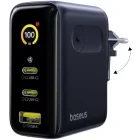 Baseus PicoGo AE21, 2x USB-C, 1x USB, Quick Charge 100 W, GaN, Display, Black