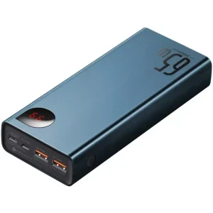 Baseus Adaman Metal Digital, 20000 mAh, 2x USB, 1x USB-C, 65 W, Display, Blue