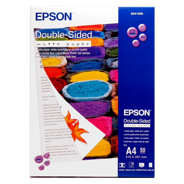 Hartie Epson Double-Sided Matte  A4 50 coli