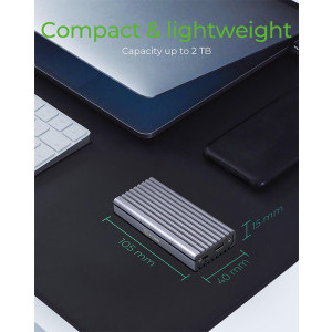 Icy Box IB-1817M-C31 M.2 NVMe, USB 3.1 Type-C, Grey