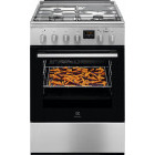 Aragaz Electrolux LKM660200X, Mixt, 3 arzatoare gaz si 1 arzator electric, Cuptor electric, SteamBake, AirFry, Grill electric, Clasa A, 60 cm, Inox