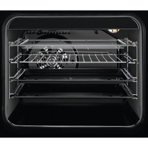 Electrolux LKR564200K, Vitroceramica, 4 zone de gatit, Cuptor electric, SteamBake, AirFry, Autocuratare catalitica, Grill electric, Clasa A, 50 cm, Negru