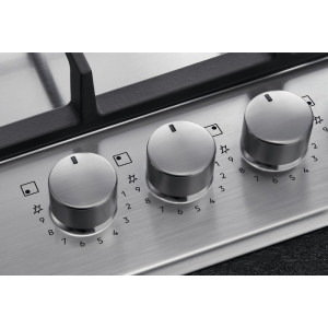 AEG HGB64420SM, Gaz, 4 arzatoare, Aprindere electrica, Gratar fonta, 60 cm, Inox