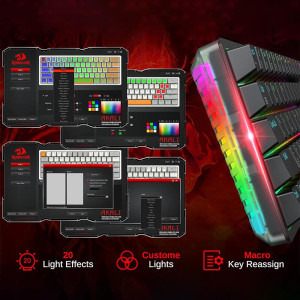 Redragon Akali Black RGB Red Switch Mecanica