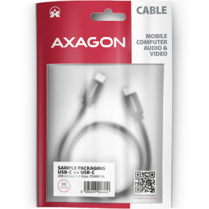 AXAGON USB 3.2 Tip C Male - USB 3.2 Tip C Male, 1.5m, negru