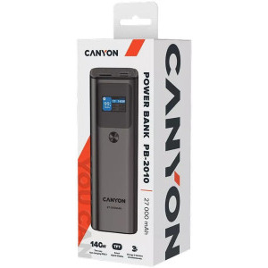 Canyon PB-2010 27000 mAh, 1x USB, 2x USB-C, Power Delivery 140W, posibilitate incarcare laptop