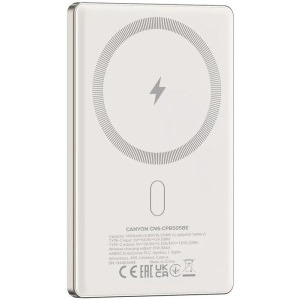 Canyon 5000 mAh, OnCharge 505 Slim, Incarcare wireless Magsafe, Power Delivery 20W, Beige