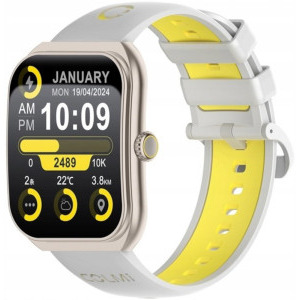 SmartWatch COLMi P86 auriu, curea din silicon gri-gablen