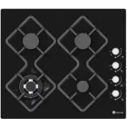 Plita incorporabila Studio Casa NEWCRYSP60, Gaz, 4 arzatoare, Aprindere electrica integrata, Sistem de siguranta, Gratar fonta, 60 cm, Negru