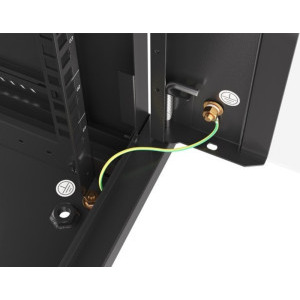 Lanberg WF01-6604-10B 4U, Wall mount, 600 x 600, Glass door, Black
