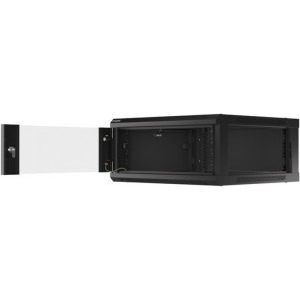 Lanberg WF01-6604-10B 4U, Wall mount, 600 x 600, Glass door, Black