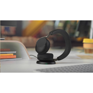 Jabra On-Ear, Evolve3 75, UC Link390a, Black + Wireless Charging Pad