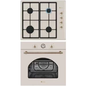 Pachet incorporabil Studio Casa Dolce Vita Vintage Cuptor electric & Plita pe gaz, Crem