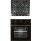 Pachet incorporabil Studio Casa Toscana Rustic Cuptor electric & Plita pe gaz, Negru