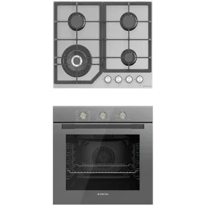 Pachet incorporabil Studio Casa Duo Parma Glass Classic Cuptor electric & Plita pe gaz, Gri