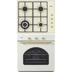 Pachet incorporabil Nuova Cucina Duo Retro Star Cuptor electric & Plita pe gaz, Crem