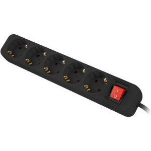 Priza/prelungitor Lanberg PS1-05F-0150-BK, 5x Schuko, 1.5m, Black