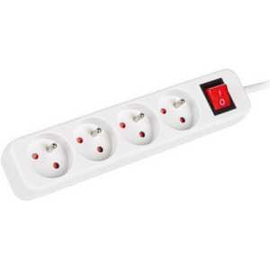 Lanberg PS1-04E-0150-W, 4x Type E, 1.5m, White