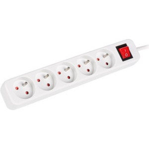 Lanberg PS1-05E-0300-W, 5x Type E, 3m, White