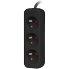 Priza/prelungitor Lanberg PS0-03E-0150-BK, 3x Type E, 1.5m, Black